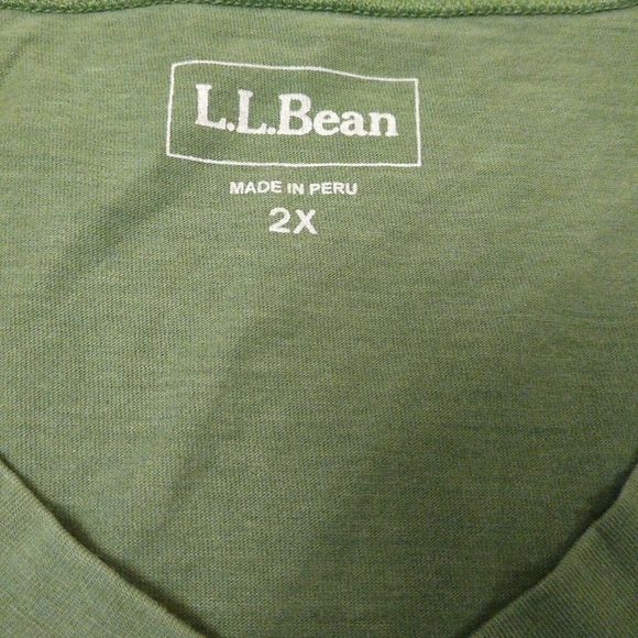 LL Bean T-Shirt Men's Long Sleeve Green Size 2X - Picture 5 of 7